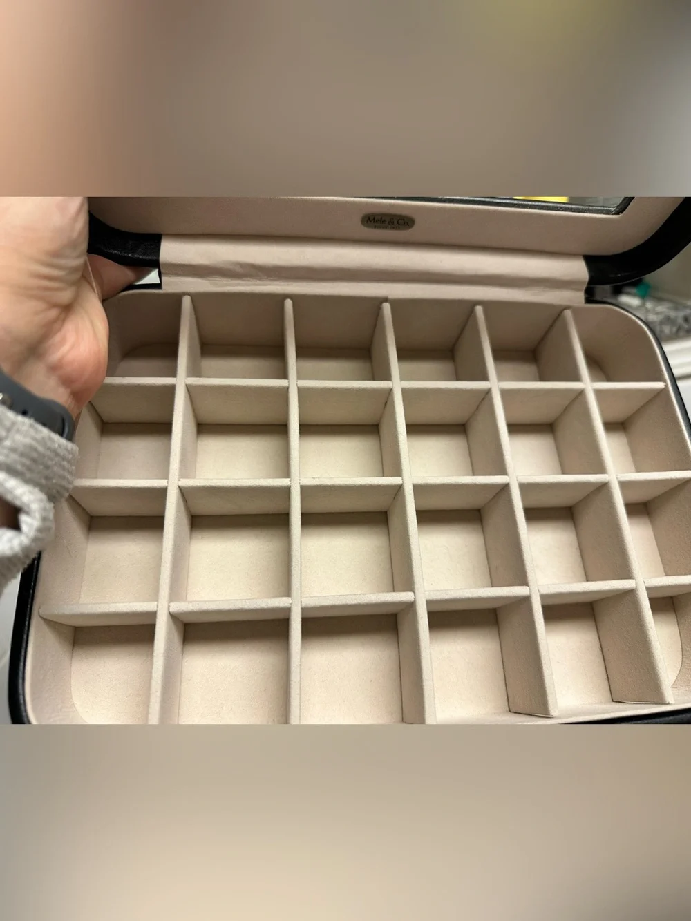 Mele & Co Black Leather Jewelry /Accessories / Watch Organizer Box